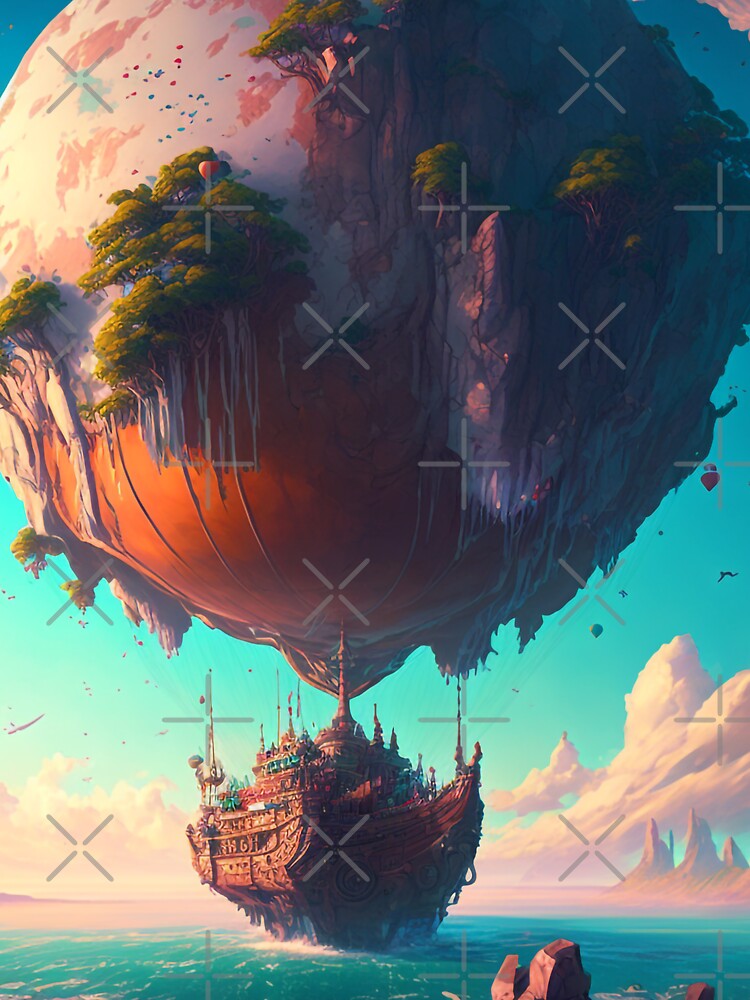 Balloon Adventure Fantasy Landscape Art 12 - Colorful Cartoon Travel by Sunchaser World T-Shirts, Hoodie,... (Image 3)