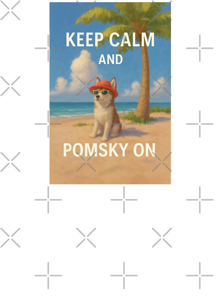 Keep Calm and Pomsky On - Cute Pomsky Dog Lover T-Shirt, Hoodie, Sticker by Shop Gifts and Merch