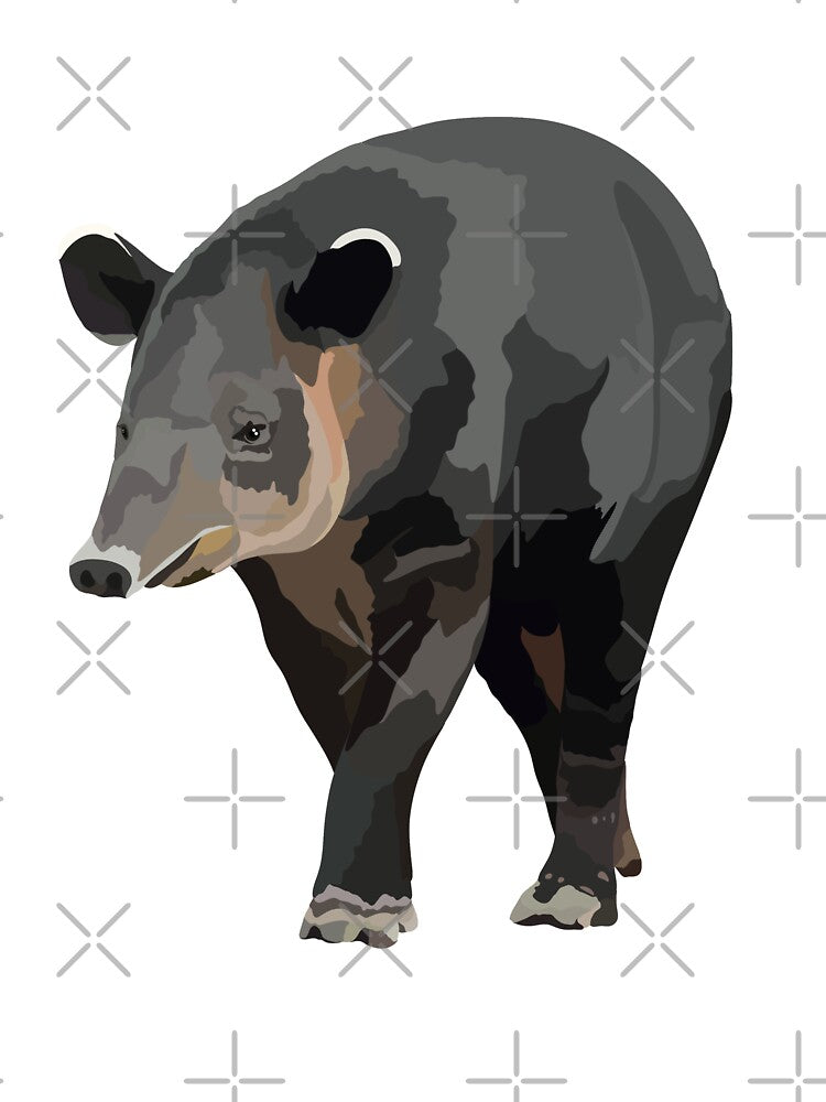 B is for Baird’s Tapir,Tapir Artwork – Unique Tropical Mammal Illustration and Wildlife Design by... (Image 3)