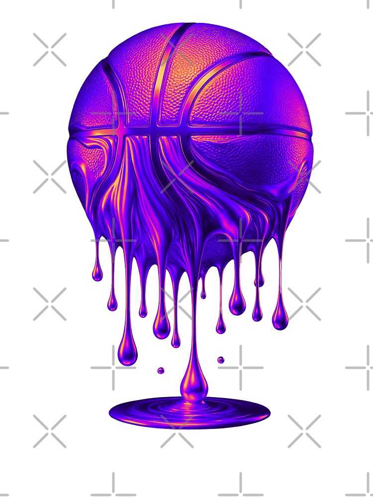 Purple Gold Basketball Drip Cool Basketball Funny Ball by FunToTheFullest T-Shirts, Hoodie, Sweatshirt (Image 3)