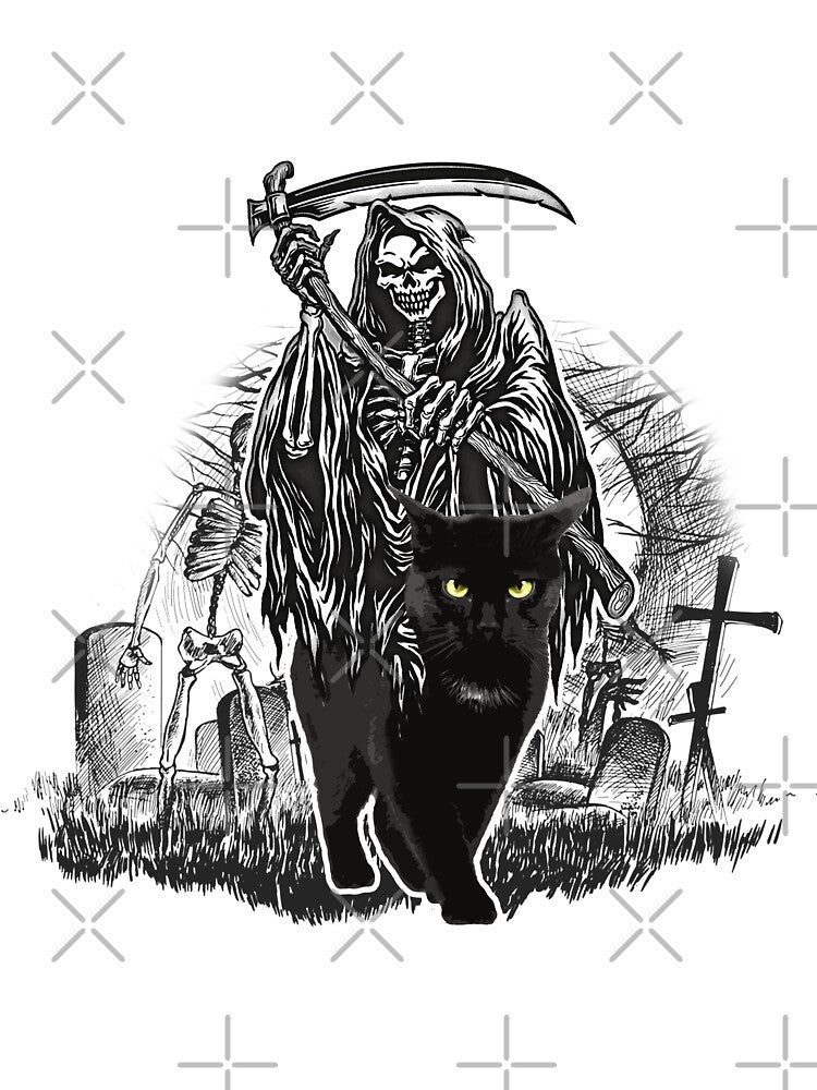 Death with a black cat by uni T-Shirts, Hoodie, Sweatshirt | BlankRebels.com (Image 3)