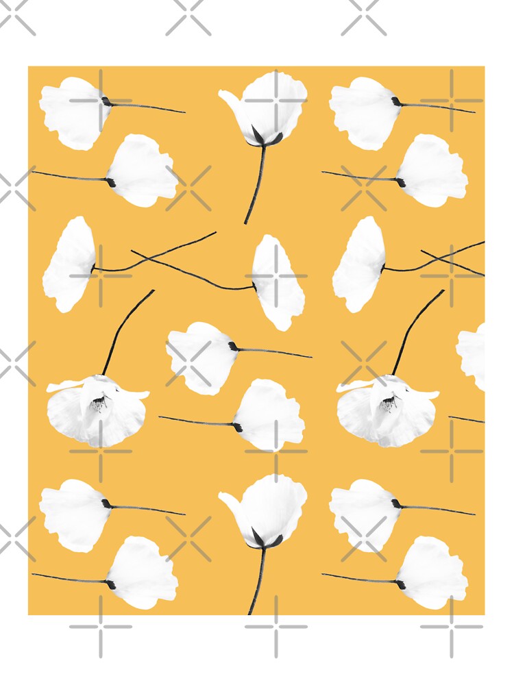 White poppies on a mustard yellow background by by-jwp T-Shirts, Hoodie, Sweatshirt | BlankRebels.com (Image 3)