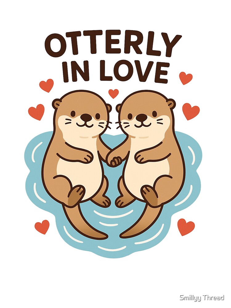 Otterly in Love – Cute Otter Couple Holding Hands by Smillyy Thread T-Shirts, Hoodie, Sweatshirt | BlankRebels.com (Image 3)