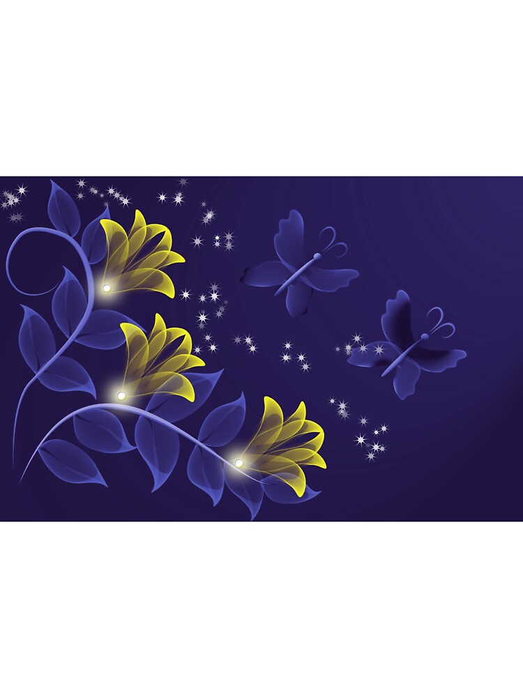 Blue and Gold Floral Merchandise by cindyfordyce T-Shirts, Hoodie, Sweatshirt | BlankRebels.com (Image 3)