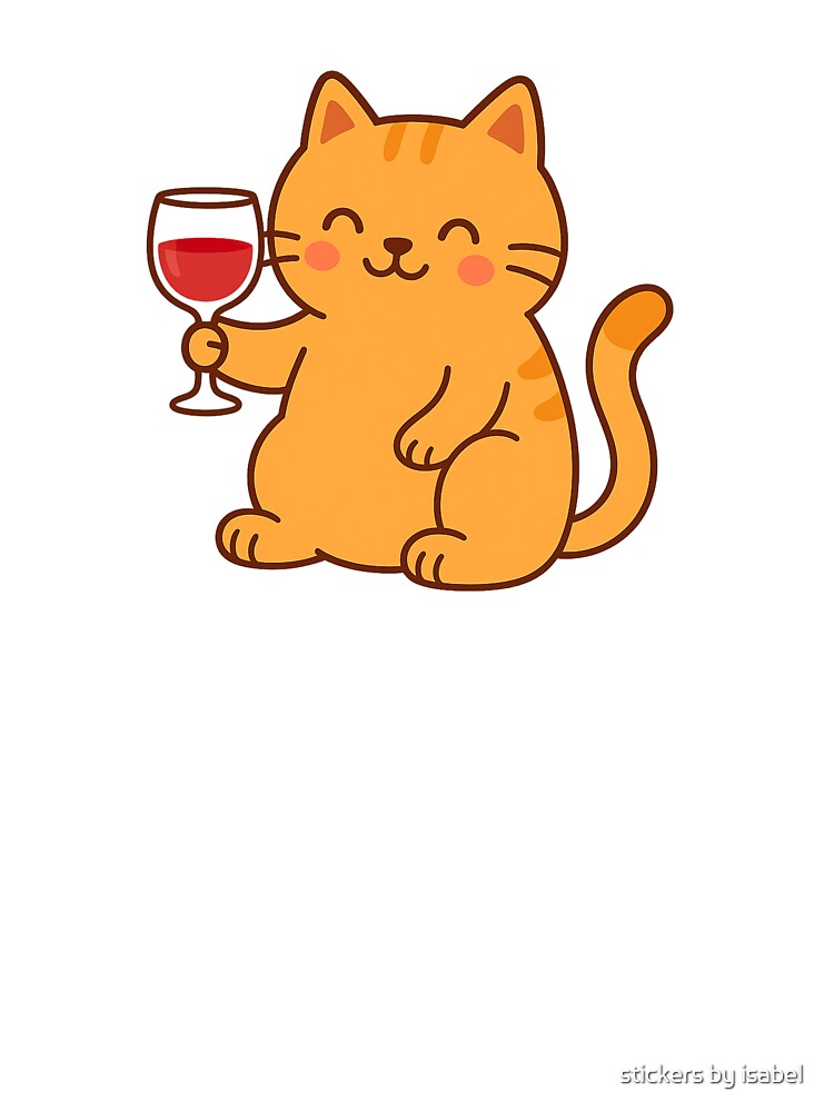 Cat with Wine Glass by stickers by isabel T-Shirts, Hoodie, Sweatshirt | BlankRebels.com (Image 3)