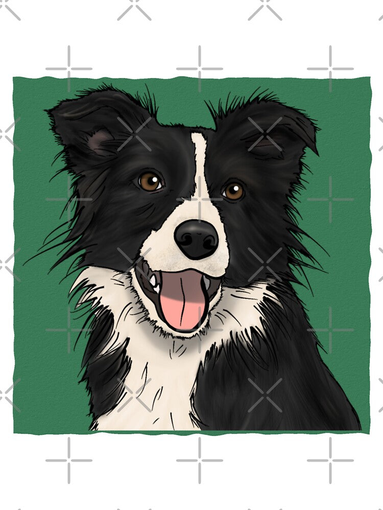 Border Collie in Green (Large Print) by Myloveforpets