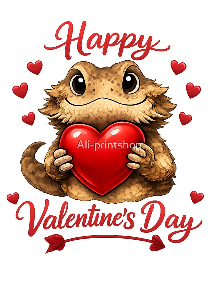 Bearded Dragon Is My Valentine Funny Reptile Lover by Ali-printshop T-Shirts, Hoodie, Sweatshirt | BlankRebels.com (Image 3)