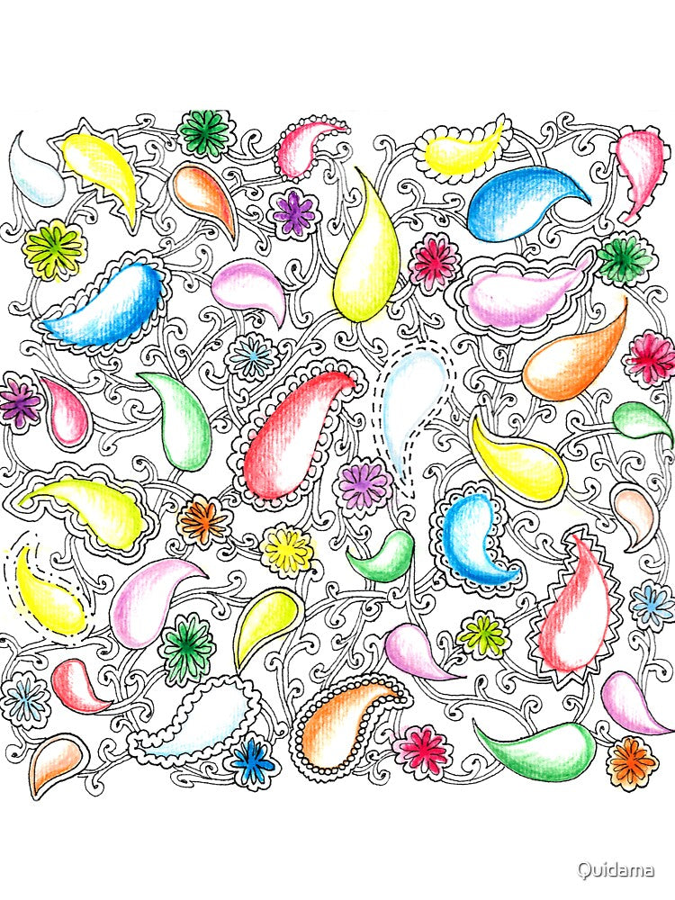 Painted Paisley and Whimsical Flowers by Quidama T-Shirts, Hoodie, Sweatshirt | BlankRebels.com (Image 3)