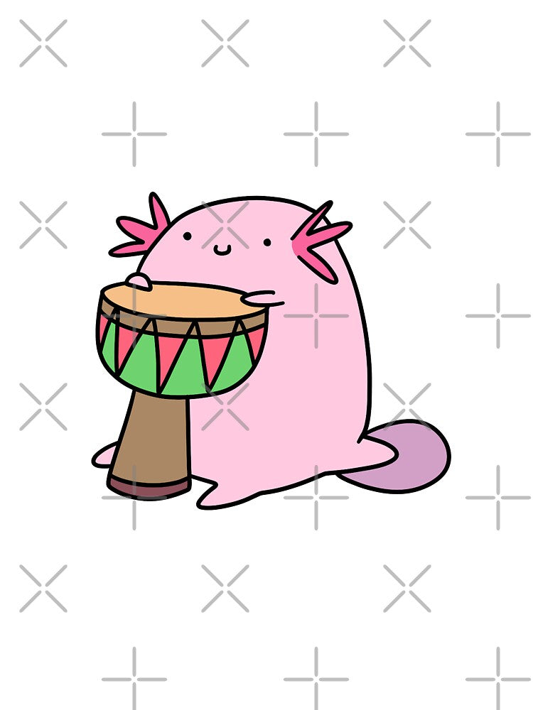 Axolotl Playing the Djembe by SaradaBoru T-Shirts, Hoodie, Sweatshirt | BlankRebels.com (Image 3)