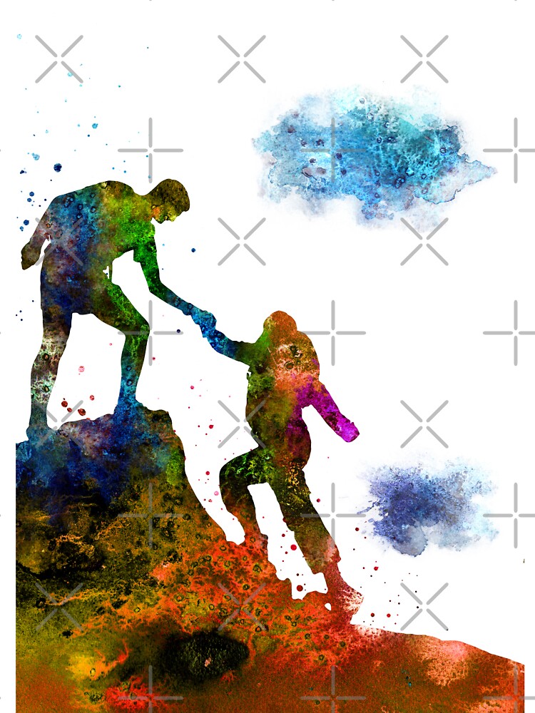 Mountain climbers couple, mountain climbers, watercolor mountain climbers by Rosaliartbook T-Shirts, Hoodie,... (Image 3)