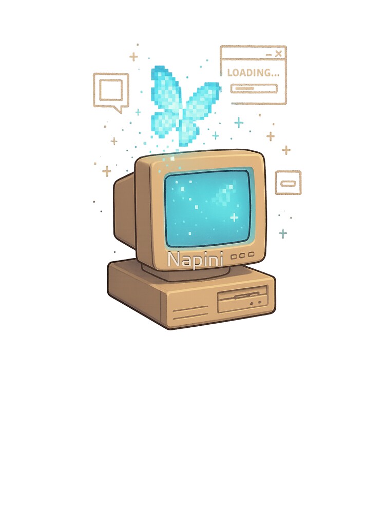 Pixel Butterfly Desktop – System: Dreaming.exe by Napini T-Shirts, Hoodie, Sweatshirt | BlankRebels.com (Image 3)
