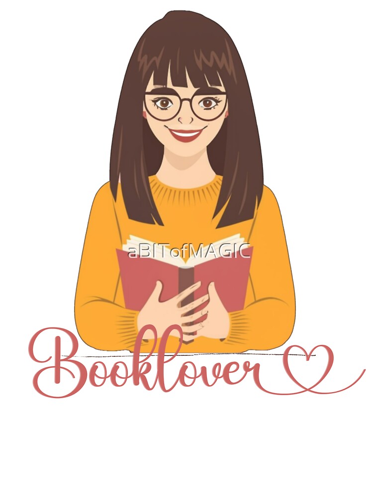 Pretty Smile Brunette Girl Booklover by aBITofMAGIC