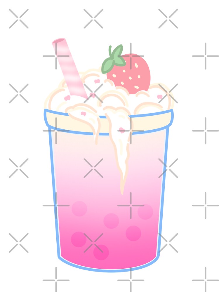 Cute and Aesthetic Stawberry Milk Bubble Tea by Momoliart T-Shirts, Hoodie, Sweatshirt | BlankRebels.com (Image 3)