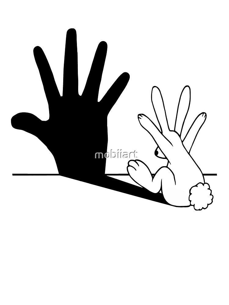 Rabbit Hand Shadow by mobiiart T-Shirts, Hoodie, Sweatshirt | BlankRebels.com (Image 3)