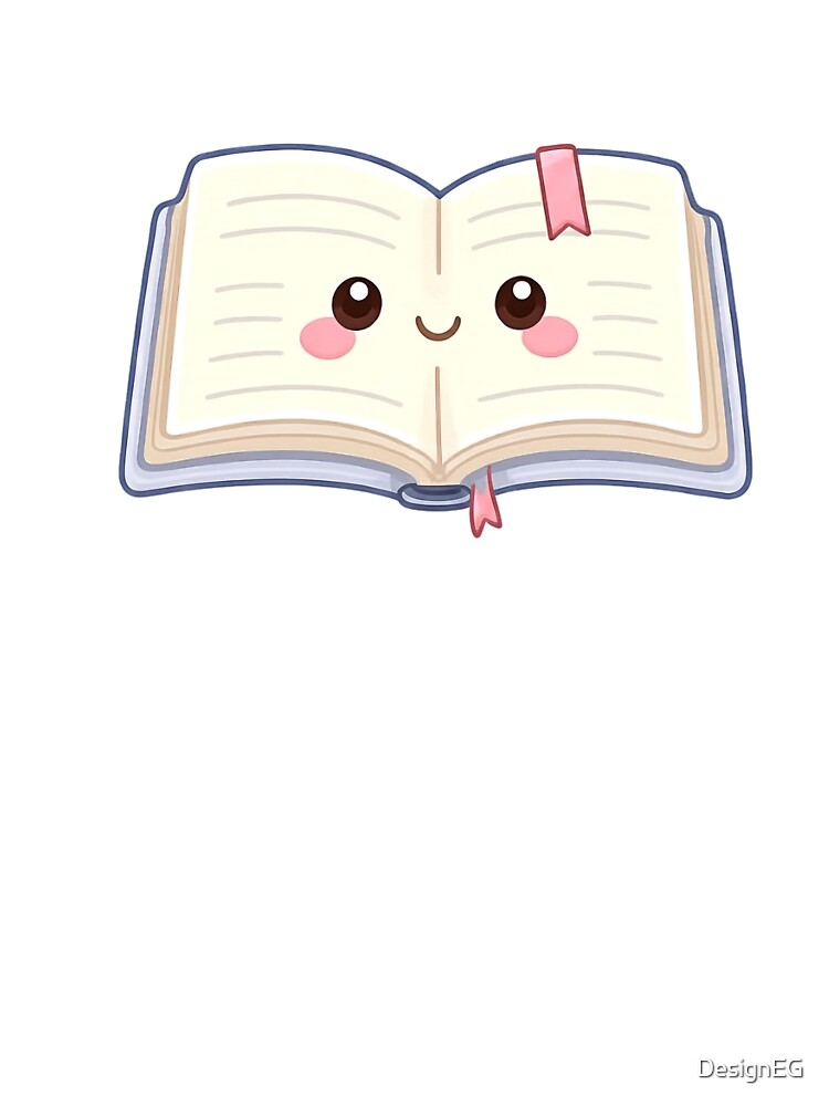 Kawaii Open Book Character Cute Reading Sticker by DesignEG T-Shirts, Hoodie, Sweatshirt | BlankRebels.com (Image 3)