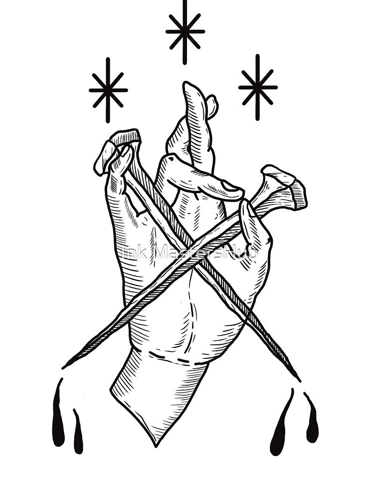 Hand with bleeding nails in medieval engraving - BLACK by InkMastersHub.com T-Shirts, Hoodie, Sweatshirt (Image 3)
