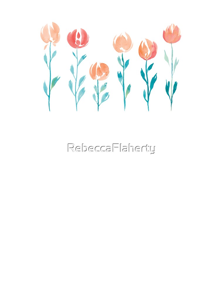 Floral Stems | Orange and Mint by RebeccaFlaherty T-Shirts, Hoodie, Sweatshirt | BlankRebels.com (Image 3)