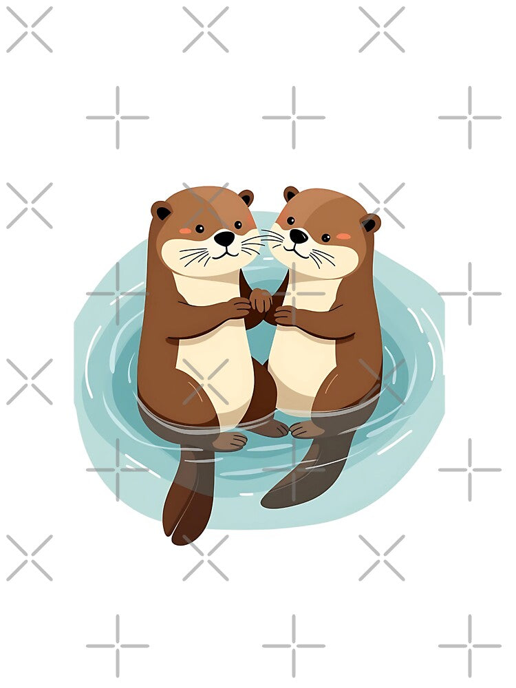 Cute Otters Holding Hands by VibeTCreations T-Shirts, Hoodie, Sweatshirt | BlankRebels.com (Image 3)