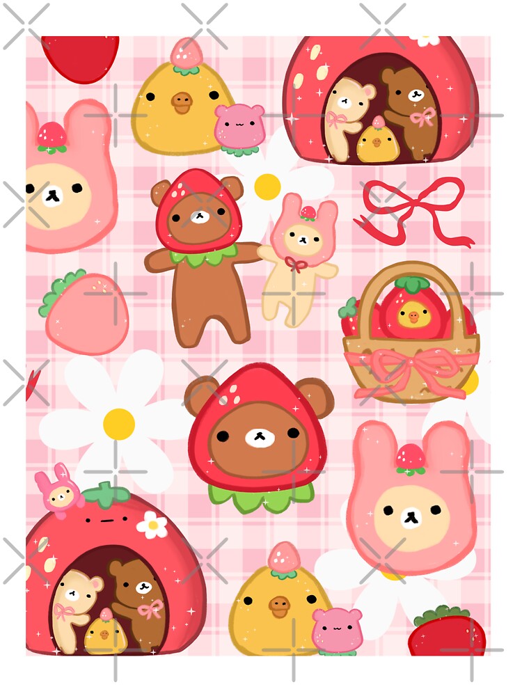 Kawaii Strawberry Bears by starbunnykawaii T-Shirts, Hoodie, Sweatshirt | BlankRebels.com (Image 3)