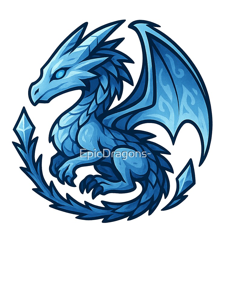 Crystal Frost Dragon – Ice Dragon Fantasy Art by EpicDragons- T-Shirts, Hoodie, Sweatshirt | BlankRebels.com (Image 3)