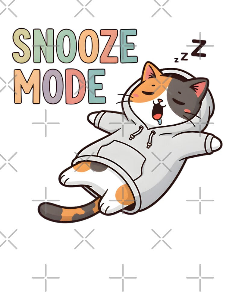 Snooze Mode – Cute Sleepy Cat in Cozy Hoodie by aaljone007