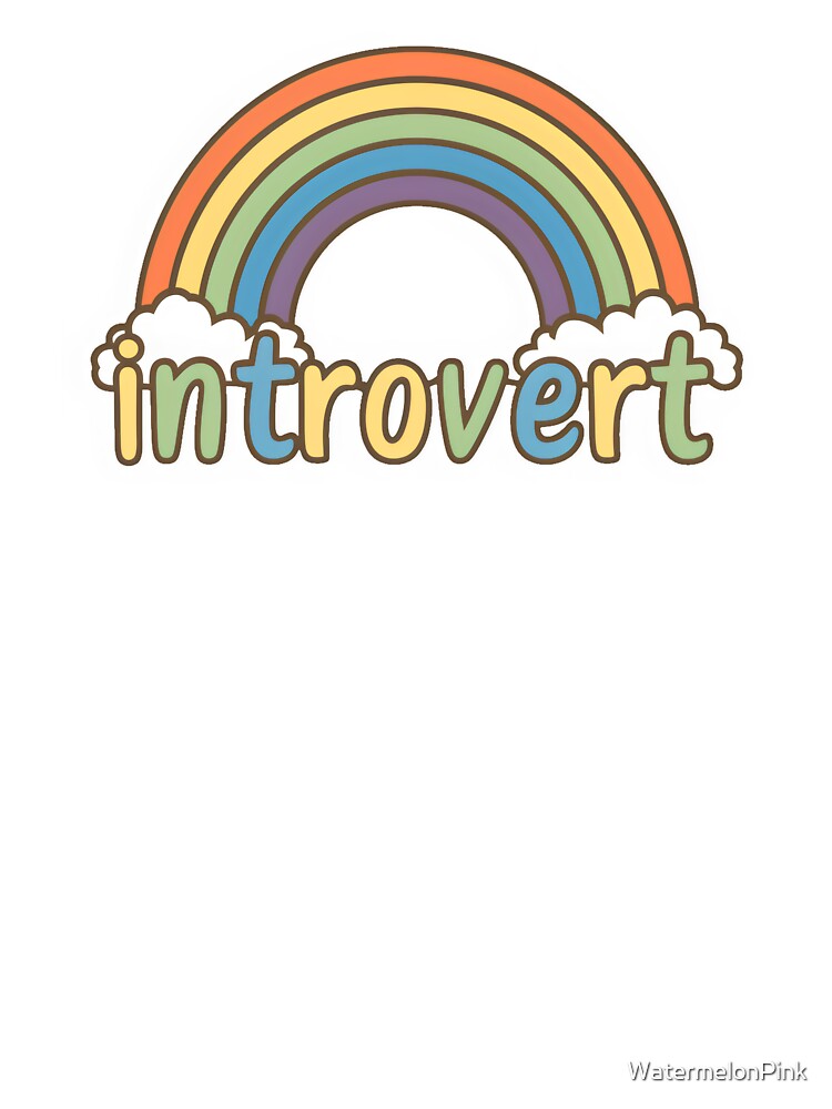 Colorful Introvert Rainbow Graphic Sticker, Cute Pastel Tone Rainbow Label Design, Perfect Gift for Introverts... (Image 3)