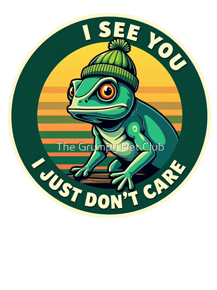 Grumpy Chameleon Sarcastic Introvert Quote Retro Sunset by The Grumpy Pet Club T-Shirts, Hoodie, Sweatshirt (Image 3)