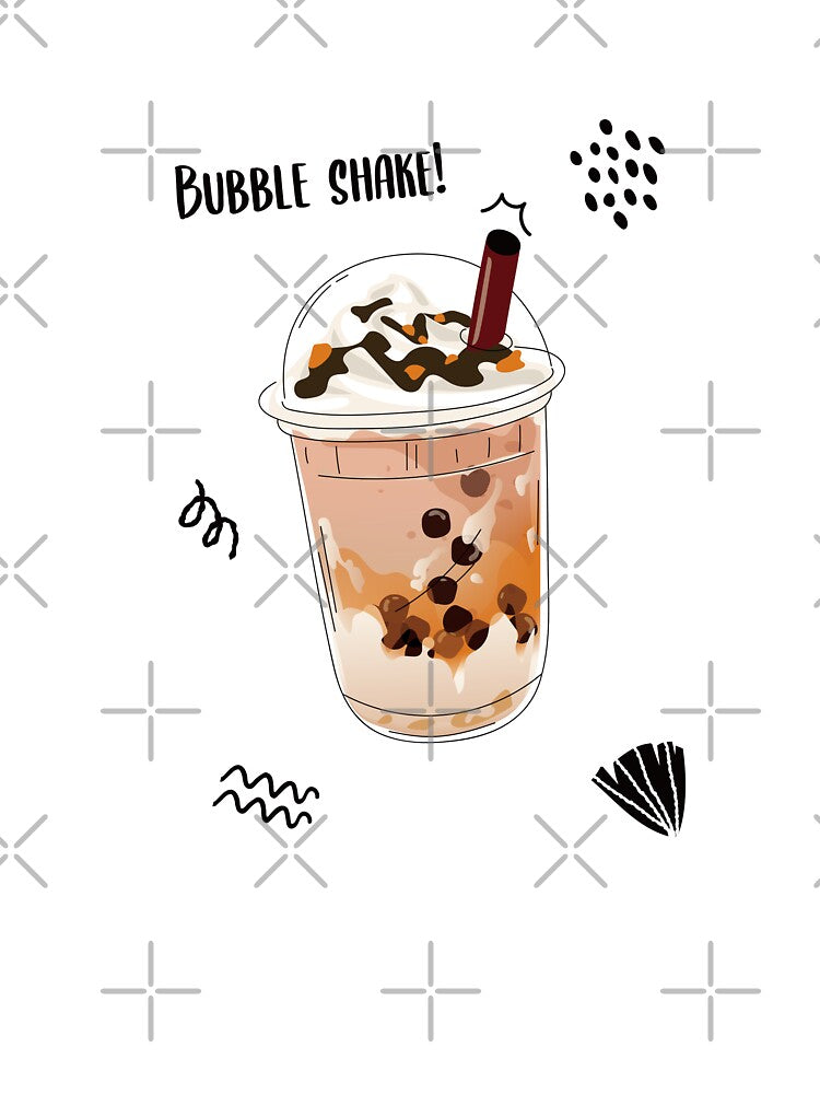 Women Cute Cartoon Bubble Boba Tea Unique and Delightful T-Shirt by MPDesignStudio Hoodie, Sweatshirt (Image 3)