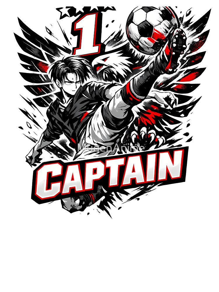 Elite Eagle Captain Soccer - Dark Ink Anime Striker Art by MugenAnime