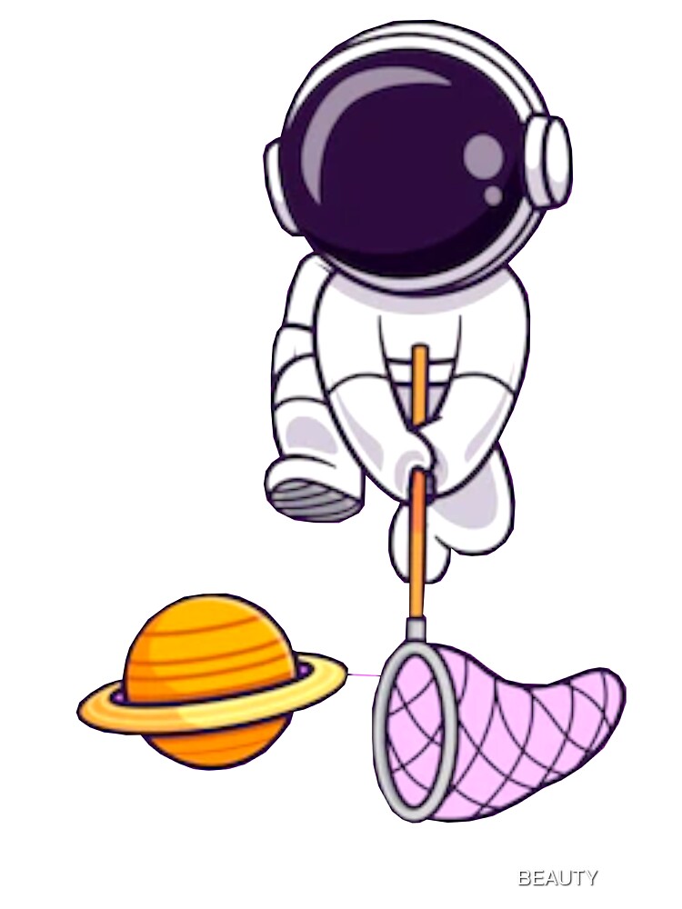 astronaut catching a planet with a fishing net cartoon Art. by BEAUTY ⭐⭐⭐⭐⭐ T-Shirts, Hoodie, Sweatshirt (Image 3)