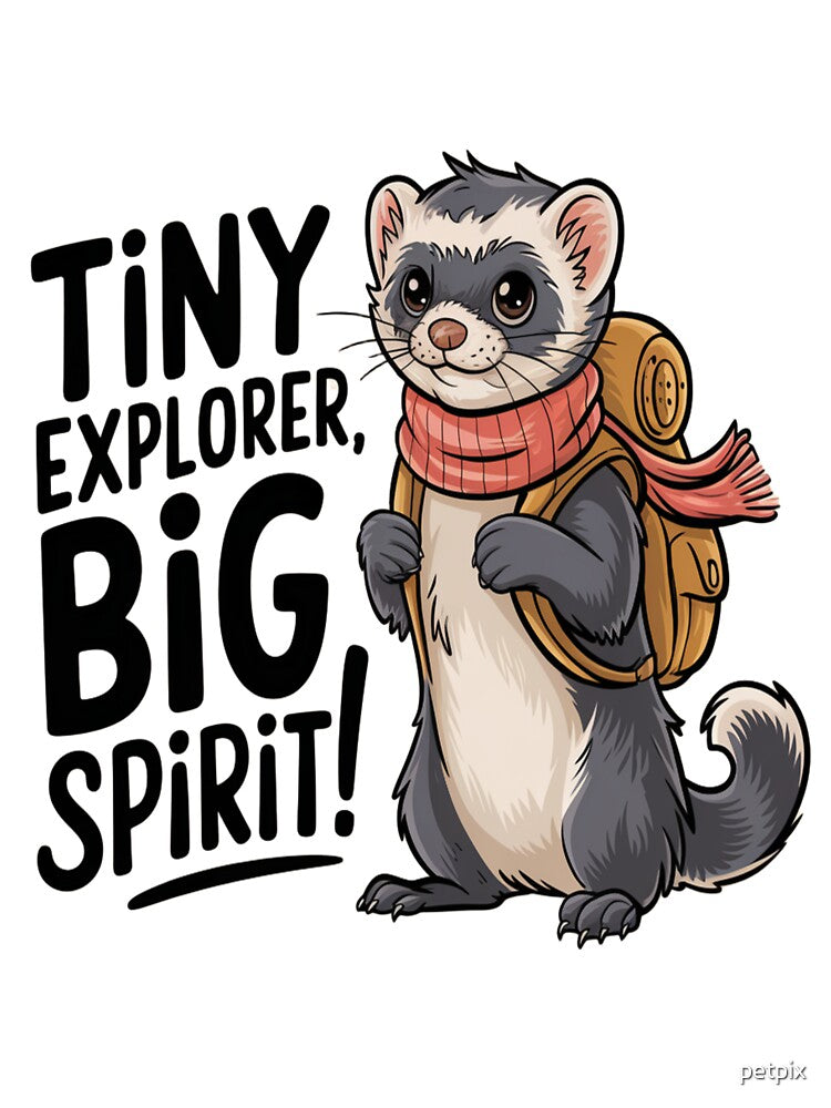 Tiny Explorer Big Spirit Ferret Adventure Design by Petpixy T-Shirts, Hoodie, Sweatshirt | BlankRebels.com (Image 3)