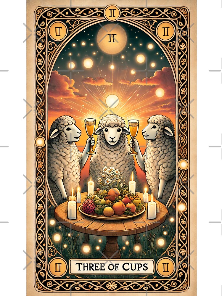 Sheepism Tarot – Three of Cups by Thpoar T-Shirts, Hoodie, Sweatshirt | BlankRebels.com (Image 3)