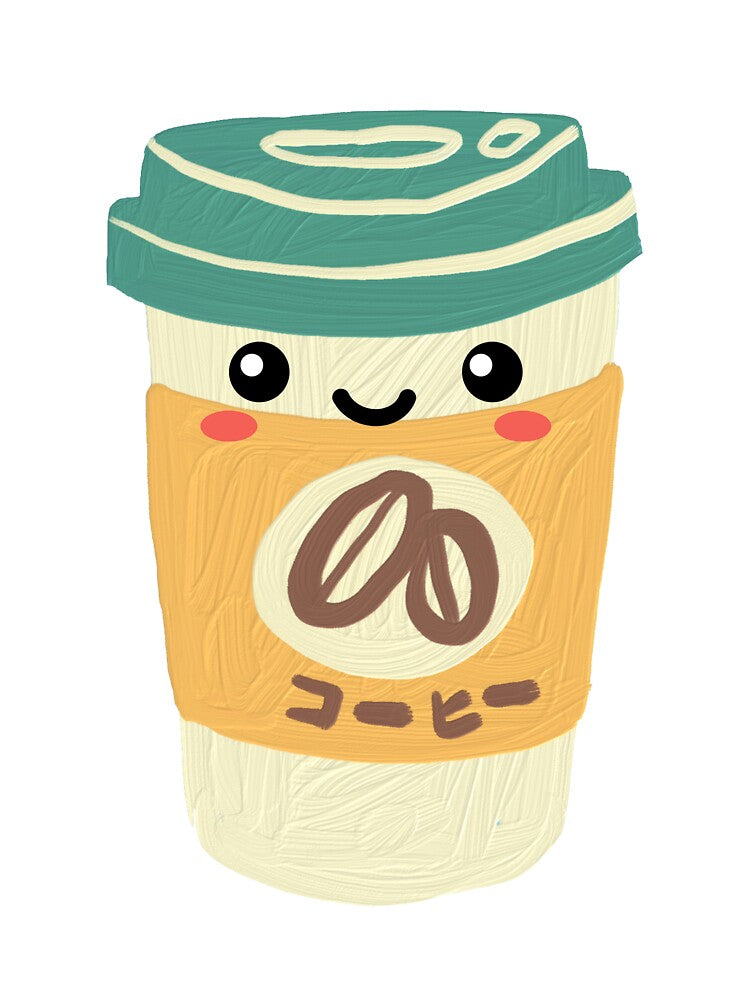 Kawaii Coffee Cup Sticker T-Shirts, Hoodie, Sweatshirt