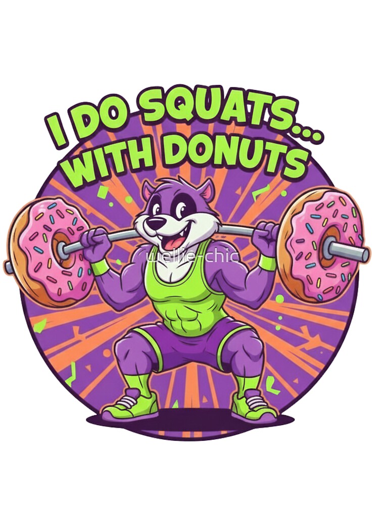 Funny Squats Donuts Gym – Humorous Weightlifting Animal Art Cheat Day Workout Foodies T-Shirts, Hoodie, Sweatshirt