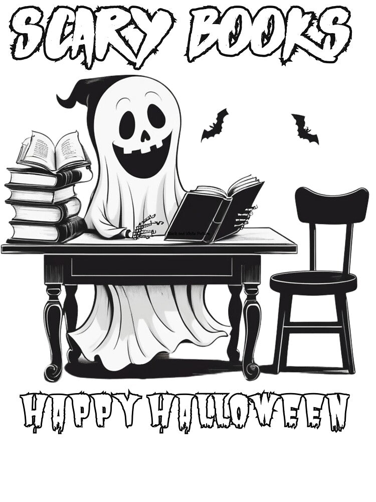 Ghost Reading Books Sweater, Bookish Halloween Sweatshirt, Halloween Teacher Gift, Librarian Halloween Hoodie, Ghost Crewneck Essential T-Shirt by KAMIstyles