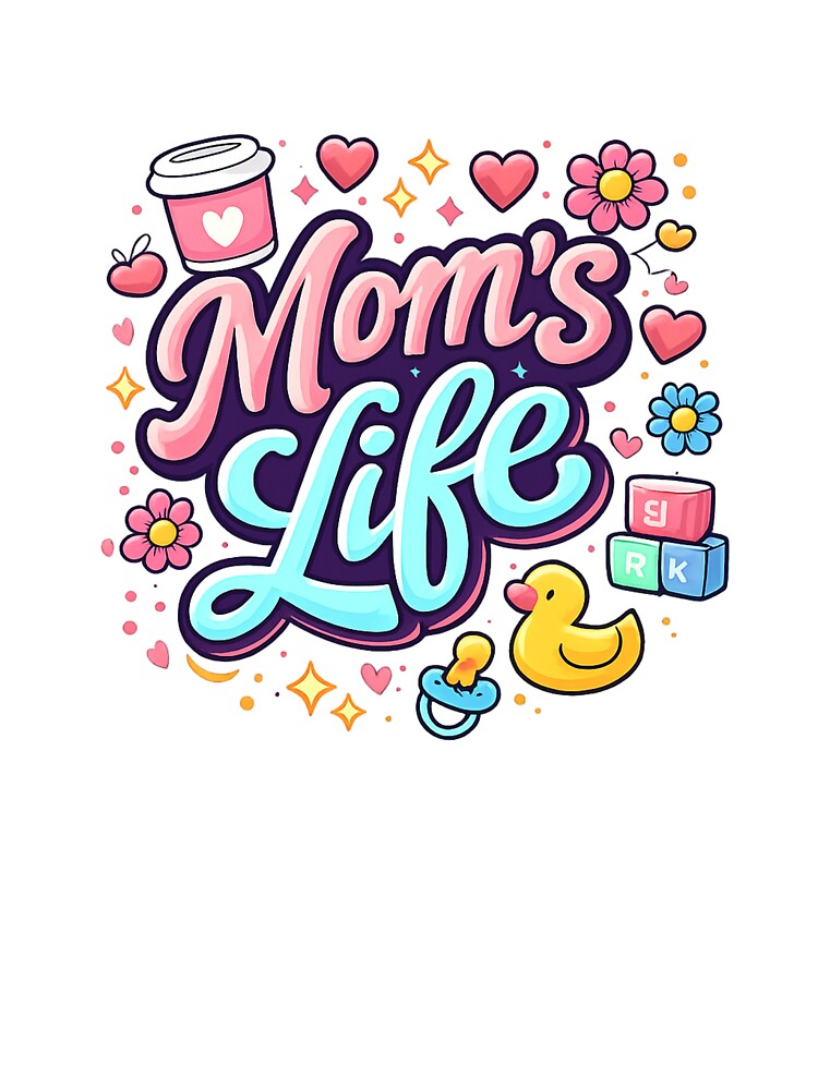 Mom’s Life – Fun and Colorful Typography by meryemjanet T-Shirts, Hoodie, Sweatshirt | BlankRebels.com (Image 3)