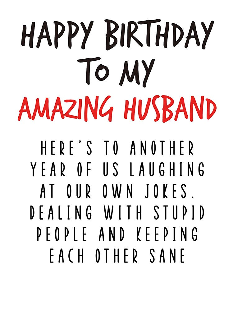 Happy Birthday Card for Husband, Funny Birthday Gift for Amazing Husband Hubby (Image 3)