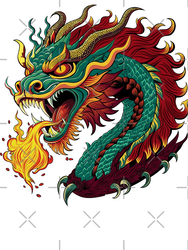 Japanese Fantasy Flame Fire Breathing Dragon by FemmePod T-Shirts, Hoodie, Sweatshirt | BlankRebels.com (Image 3)