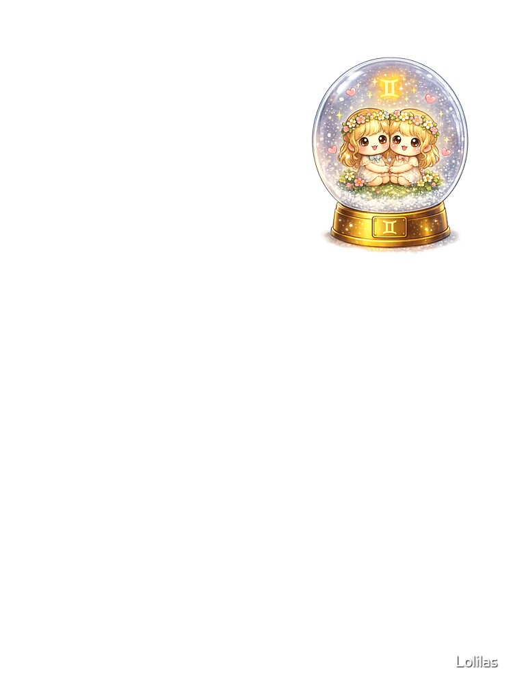 Kawaii Gemini in a Snow Globe by Lolilas T-Shirts, Hoodie, Sweatshirt | BlankRebels.com (Image 3)