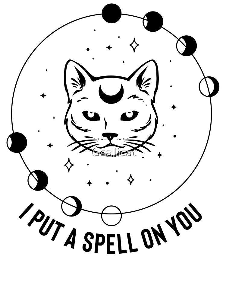 Mystical Magical Halloween Cat with moon phases 2 by Gsallicat T-Shirts, Hoodie, Sweatshirt | BlankRebels.com (Image 3)