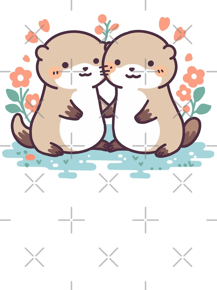 Significant Otters - Otters Holding Hands by Chanaika4 T-Shirts, Hoodie, Sweatshirt | BlankRebels.com (Image 3)