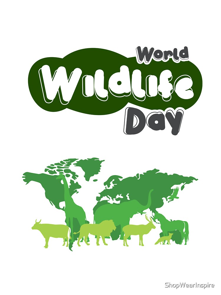 World Wildlife Day || Green Cartoon by ShopWearInspire T-Shirts, Hoodie, Sweatshirt | BlankRebels.com (Image 3)