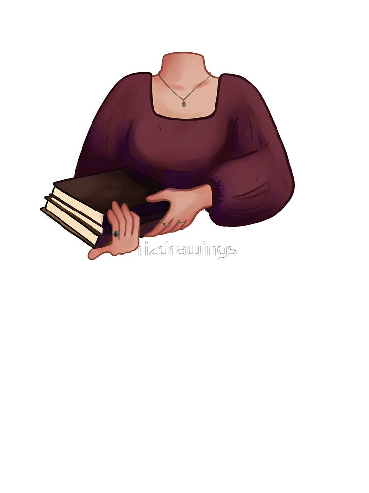 Academia aesthetic person holding a pile of books by rizdrawings T-Shirts, Hoodie, Sweatshirt | BlankRebels.com (Image 3)