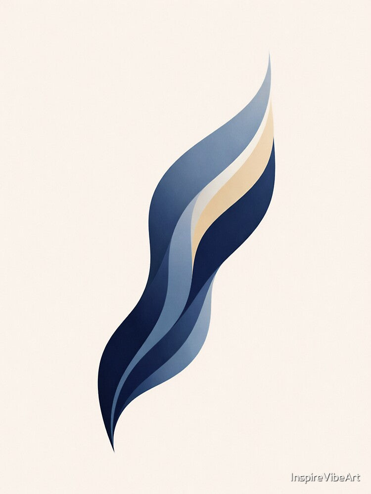 Flow of Energy XIII – Serene Blue & Beige Minimal Abstract Art by InspireVibeArt T-Shirts, Hoodie, Sweatshirt (Image 3)
