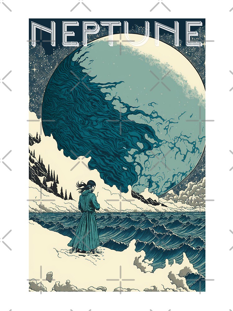 Neptune Travel Poster Vintage by JigglePeek T-Shirts, Hoodie, Sweatshirt | BlankRebels.com (Image 3)