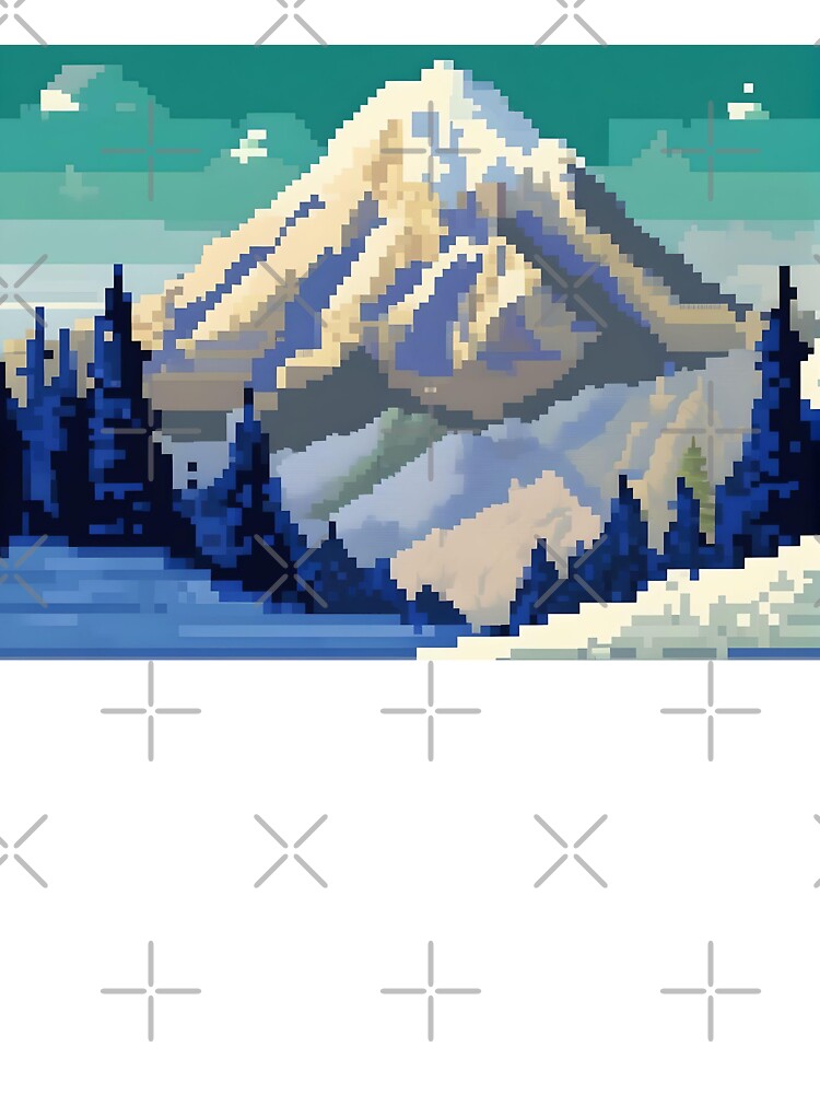 Pixelated Mountain Landscape Abstract Art by Esterlane T-Shirts, Hoodie, Sweatshirt | BlankRebels.com (Image 3)