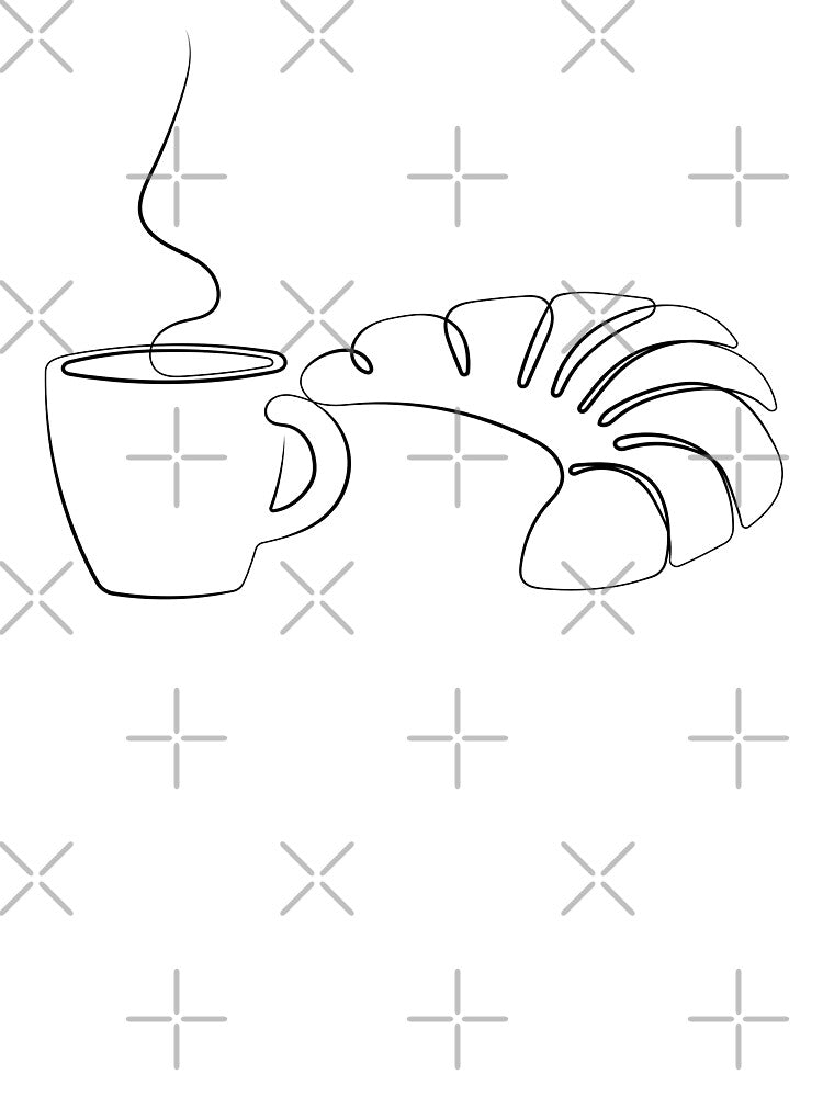 French Breakfast | One Line Drawing | One Line Art | Minimal | Minimalist by One-Line-Artist T-Shirts, Hoodie,... (Image 3)