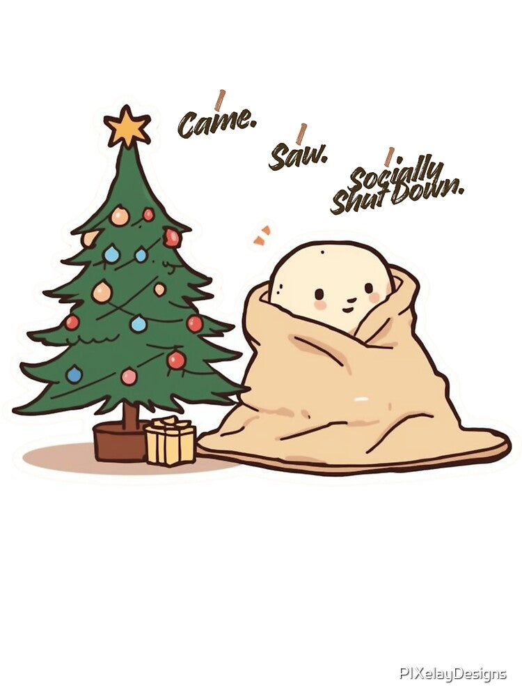 I Came. I Saw. I Socially Shut Down – Holiday Introvert Humor, Male Character by PIXelayDesigns T-Shirts,... (Image 3)