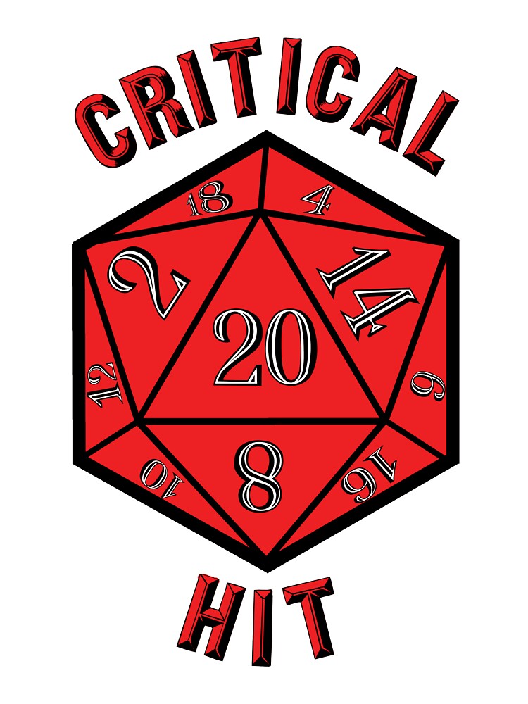 Critical Hit Dungeons and Dragons D20 Dice Red by Geek-Shack T-Shirts, Hoodie, Sweatshirt | BlankRebels.com (Image 3)