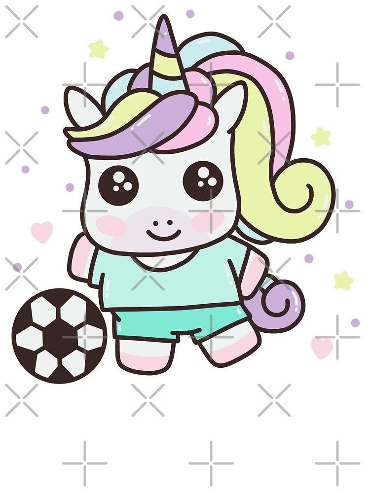 Kawaii Cute Football Unicorn For Soccer Sport Lovers by JokeGysen T-Shirts, Hoodie, Sweatshirt | BlankRebels.com (Image 3)